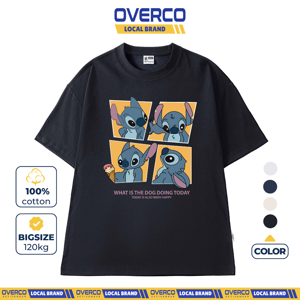 เสื้อยืดลายการ์ตูน Unisex พร้อมการแสดงน่ารักมากมายในผ้าฝ้ายสุดเท่ Overco Brand - O1G4