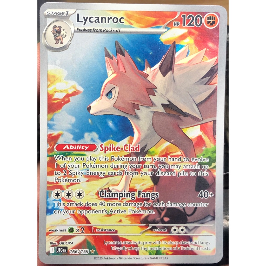 [KW2 Pokemon] [EN] การ์ด Lycanroc - 166/159 - ภาพประกอบหายาก