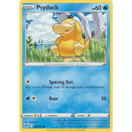 [การ์ดโปเกมอน TCG] Psyduck - 028/189 - ทั่วไป