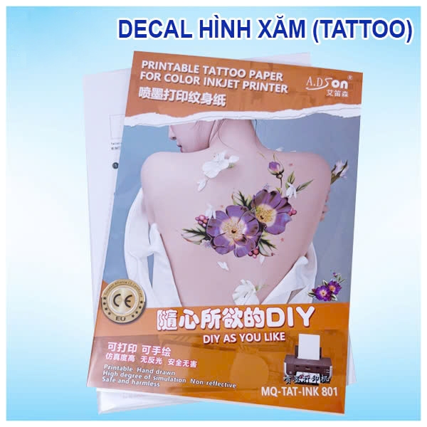 Inkjet Tattoo paper Decal (ชุด/2 แผ่น)