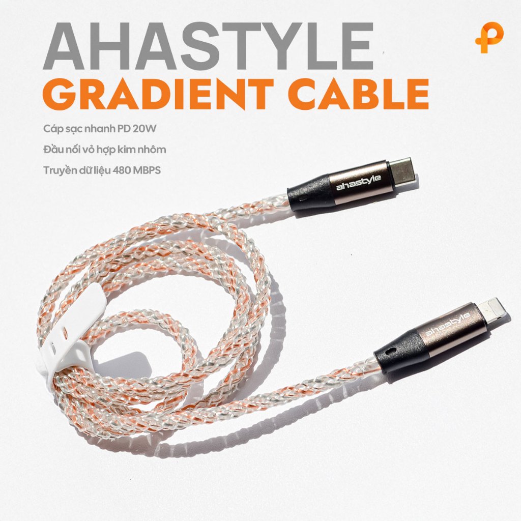 สายชาร์จเร็ว Ahastyle RGB Gradient 20W - การชาร์จและสไตล์สําหรับ iPhone - Popkon