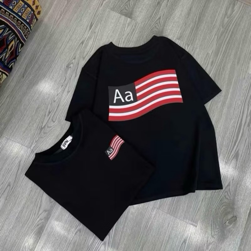 Hottrend AA STUDIO New Flag T-shirt - เสื้อยืดคอกลมสําหรับผู้ชายและผู้หญิงสวมใส่คู่, standard street