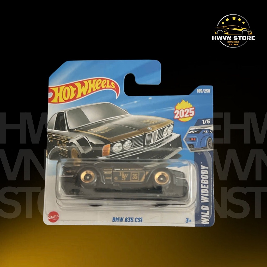 Black BMW 635 CSi Short Card Hotwheels Model Car