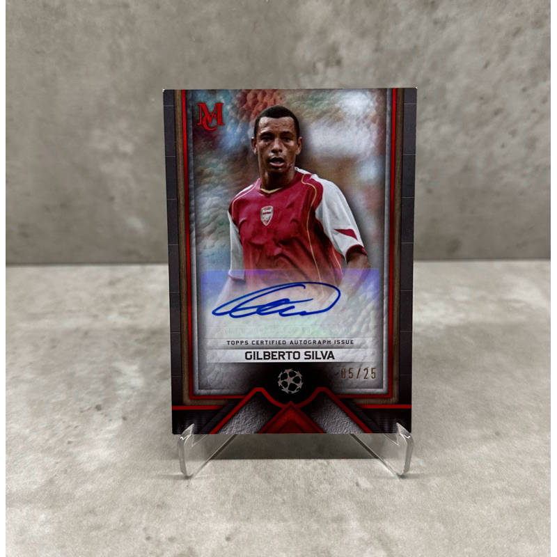 [อัตโนมัติ] Gilberto Silva Topps Museum Football Player Signature Card - Arsenal /25 Red on Red (จํา