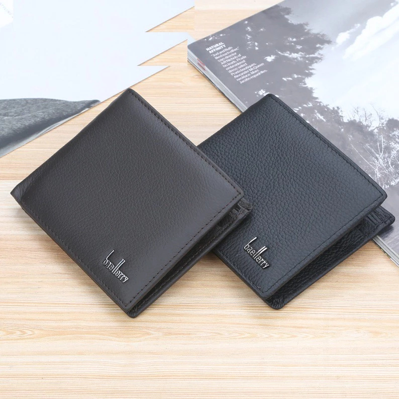 (GIVE BOX) กระเป๋าสตางค์ผู้ชายหนังวัวแท้ที่ทนทานและสวยงาม | บ่อน้ํา - VB03 - NMY