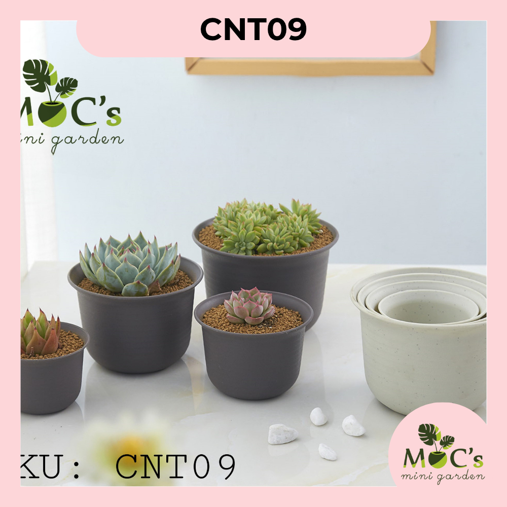 (CNT09) กระถางพลาสติกทรงกลม 4 ขนาด พลาสติกหนา เหมาะสําหรับปลูกพืชทุกชนิด || มอคมินิการ์เด้น
