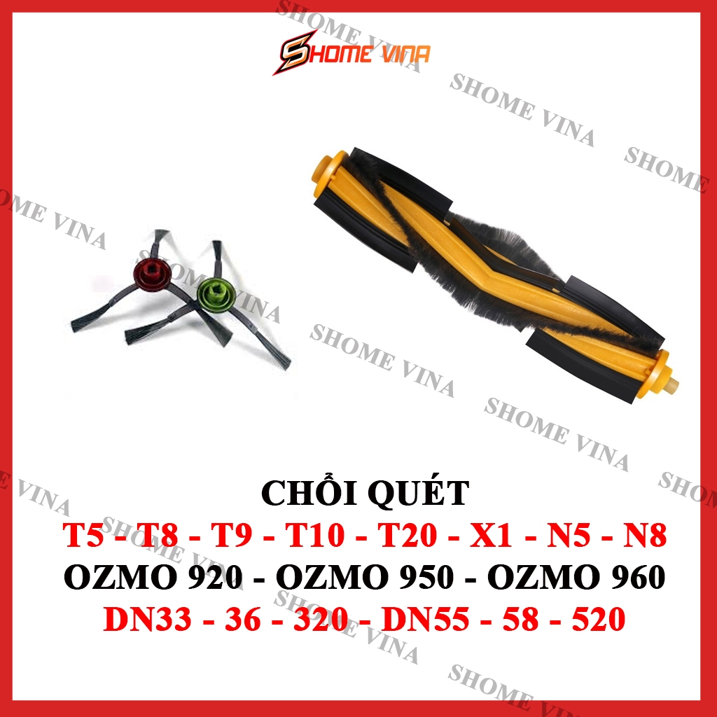แปรงกวาด แปรงข้าง แปรงกลางสําหรับเครื่องดูดฝุ่นหุ่นยนต์ T5, T8, T9, T10, T20, X1, N5, N8, OZMO 920/ 
