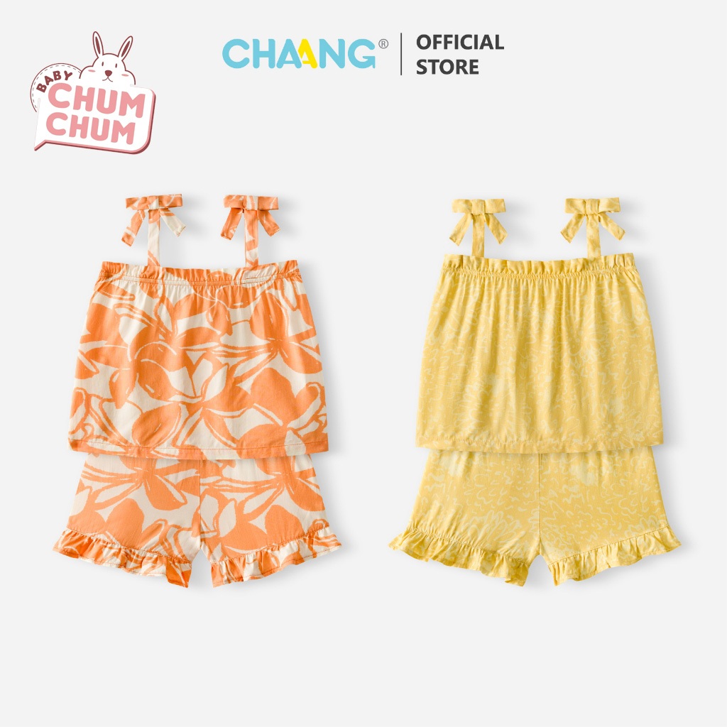 [BABY CHUMCHUM x CHAANG] ชุดเสื้อผ้าสองชิ้น Wave สําหรับเด็กผู้หญิงอายุ 3 เดือน - 5 ปี CHAANG SS25D7