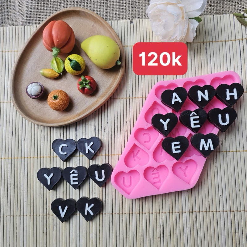 แม่พิมพ์ซิลิโคน Hong Pat รูปทรงหัวใจวาเลนไทน์ (I love you, Ck loves you Vk) - R60