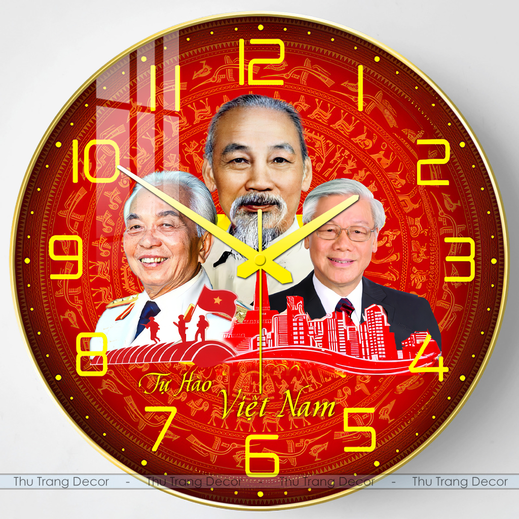 Mirror Round Watch "VIETNAMESE GREAT PERSONS" คุณภาพสูง 5D UV Printing