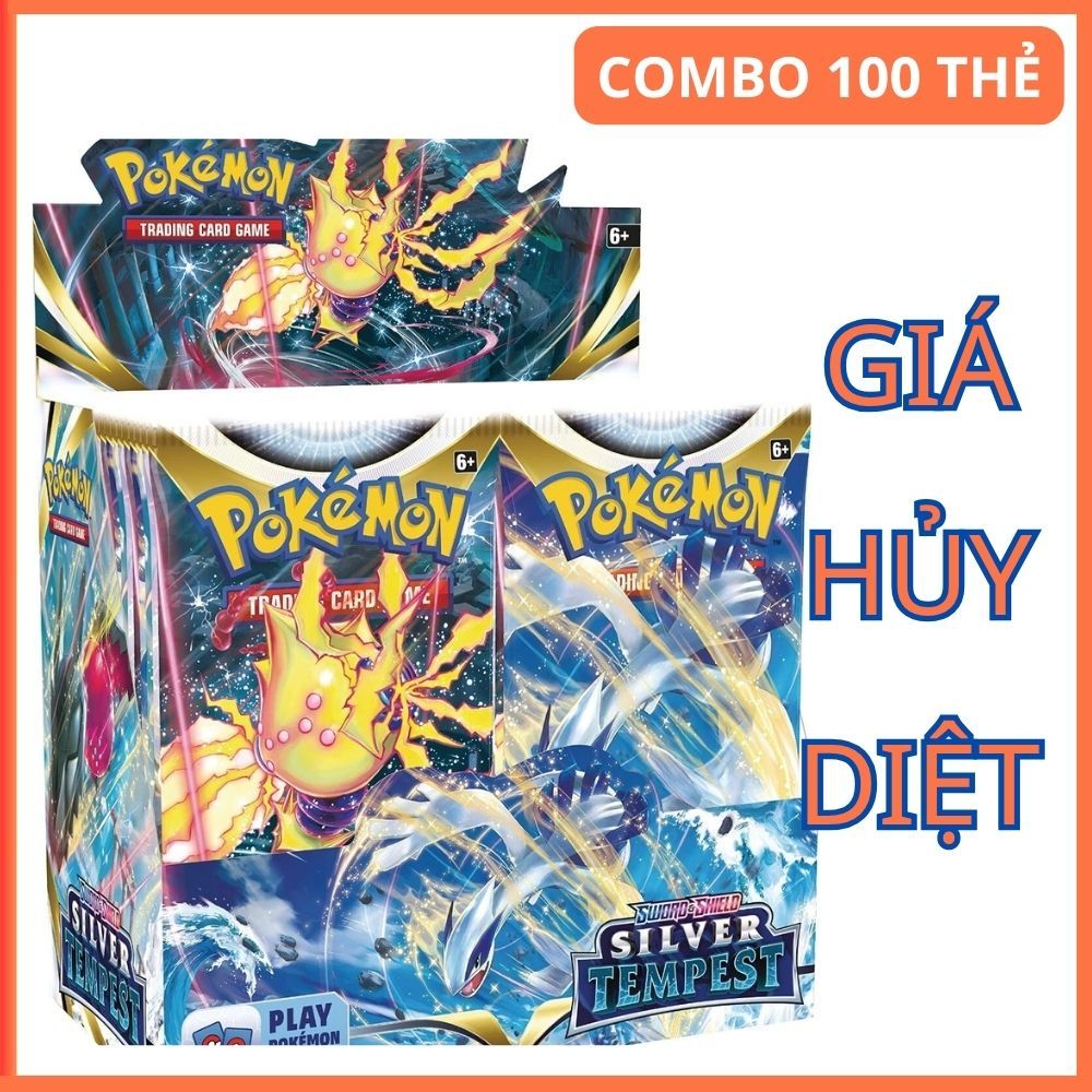 Combo 100 ใบ Pokemon Silver Tempest 2025 สวยสุดๆ คุณภาพสูง ชั้นหนึ่ง