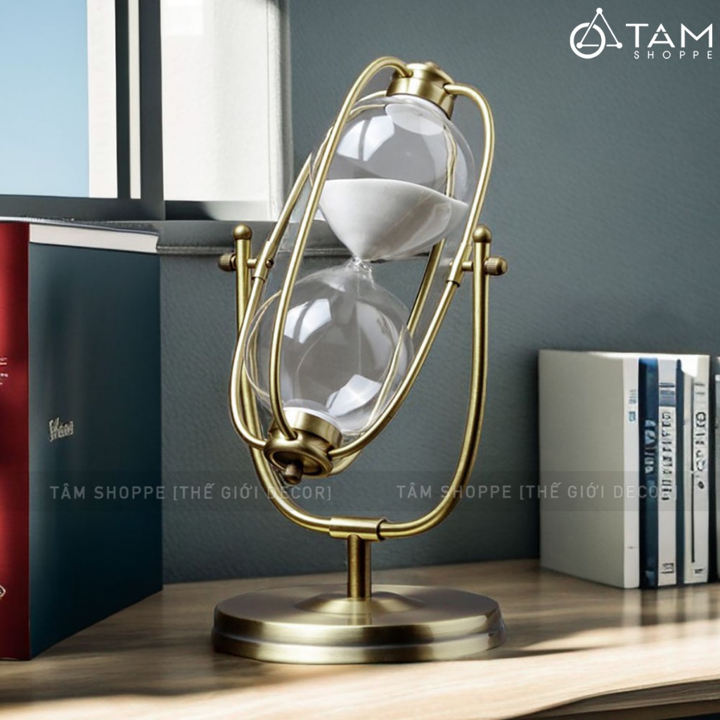 [15 นาที - สินค้าสวยงาม] นาฬิกาทรายโลหะรูปฟักทองโบราณ DONGHO-06 TAM