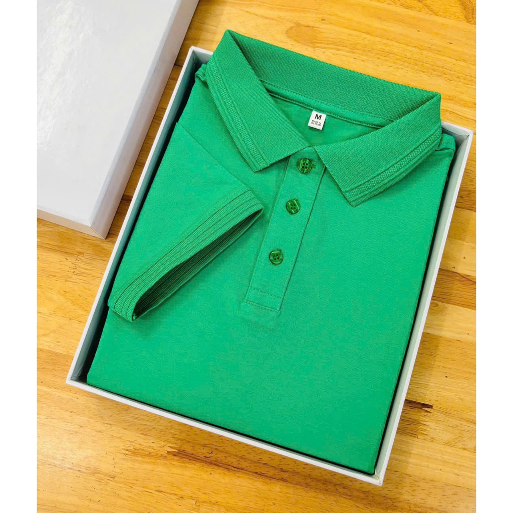 คุณภาพสูง เสื้อยืดคอเต่าแบรนด์ Go Vap Uniform สําหรับผู้ชายและผู้หญิง ผ้าคอตตอน 100% สีพื้นสีชา