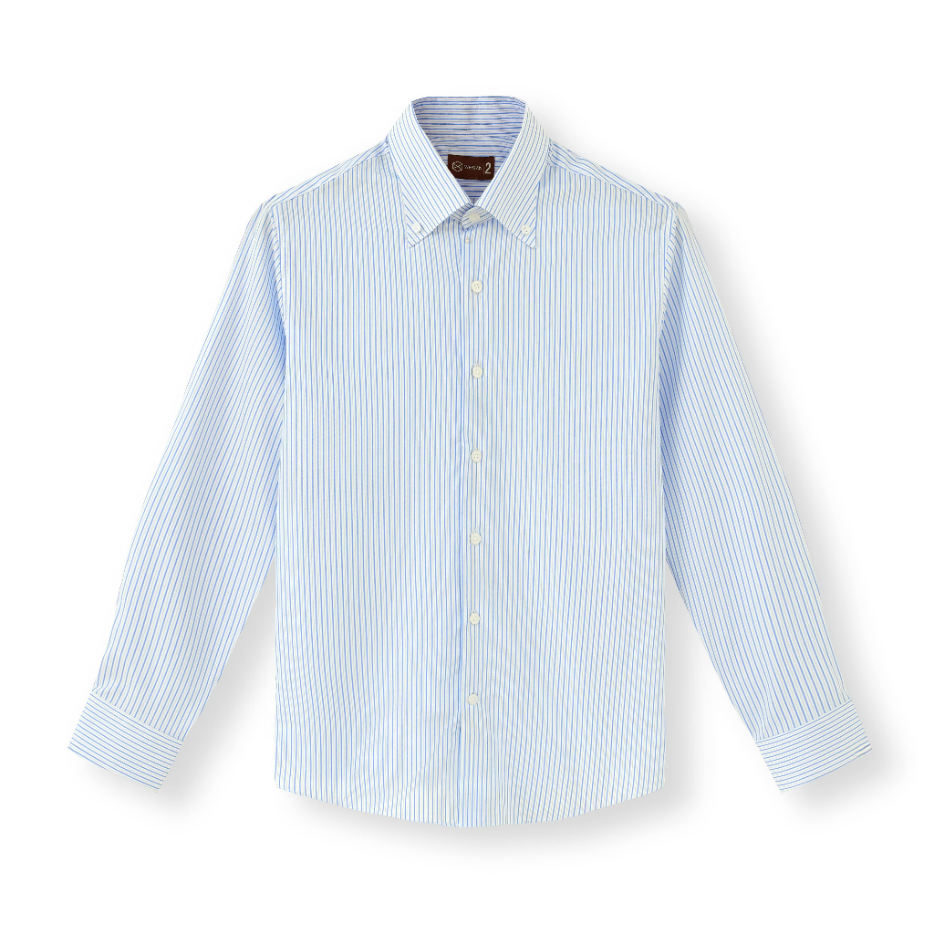 BUTTON DOWN WEMAN เสื้อเชิ้ตคอปกลายสก๊อตผู้ชาย วัสดุดูดซับเหงื่อคุณภาพสูง - WMA2505