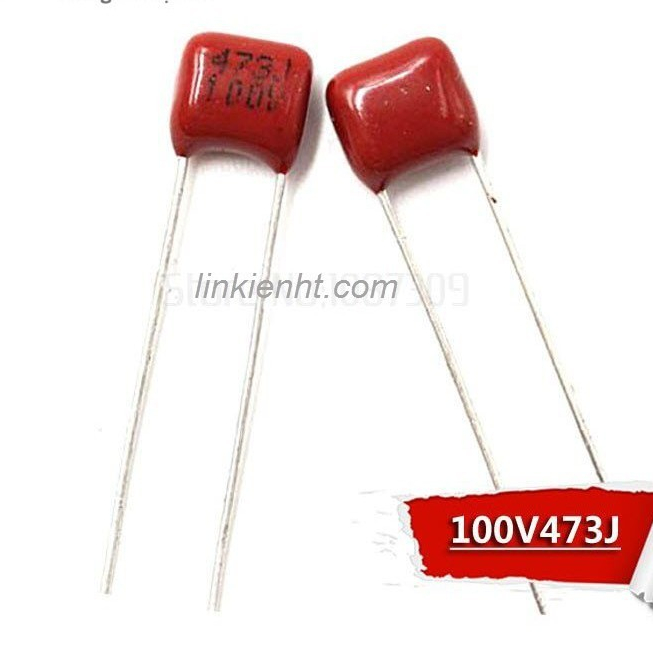 กระเป๋า 10 สีแดง CAPACITORS CBB 473J 100V 0.047UF 47NF 473 100V