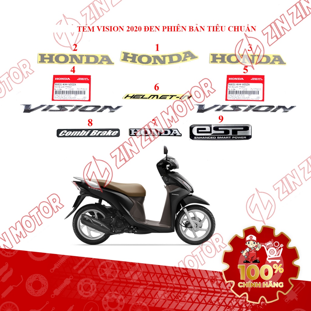 Vision 2020 สีดําที่ถอดออกได้แสตมป์รุ่นมาตรฐาน 86101-K44-V00ZB, 86103-K44-V00ZF, 86031-K44-V00ZA ของ