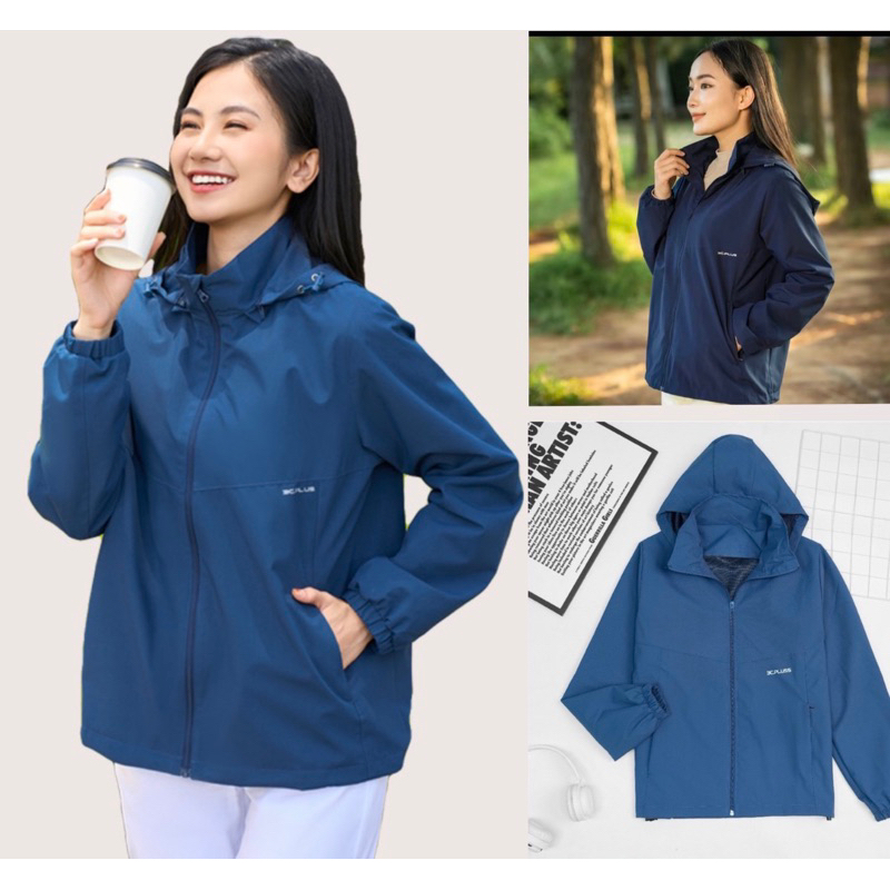เสื้อกันลมพิมพ์ลาย 3C Pluss สําหรับผู้หญิง 2 ชั้น ซับในตาข่ายด้านใน ผ้ากันน้ํา กันลม
