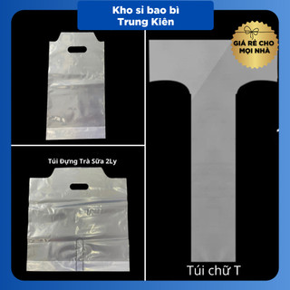 1KG Túi Chữ T | Túi Đơn, Túi Đôi, Chữ T | Đựng Ly Cafe, Trà Sữa Mang Về | Quai Xách Ly | Tổng kho sỉ bao bì Trung Kiên
