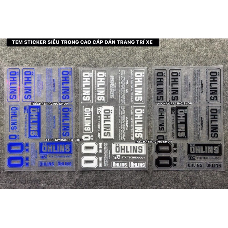 [ 1 แผ่น ] SUPER CLEAR OHLINS DECAL STICKER สําหรับตกแต่งรถยนต์