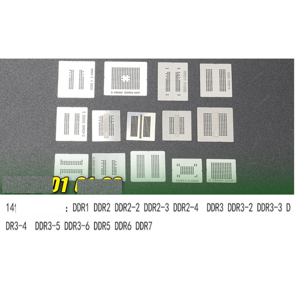 COMBO 14 VGA RAM FOOT NETS DDR2 DDR2-3 DDR3 DDR5 DDR6 DDR7