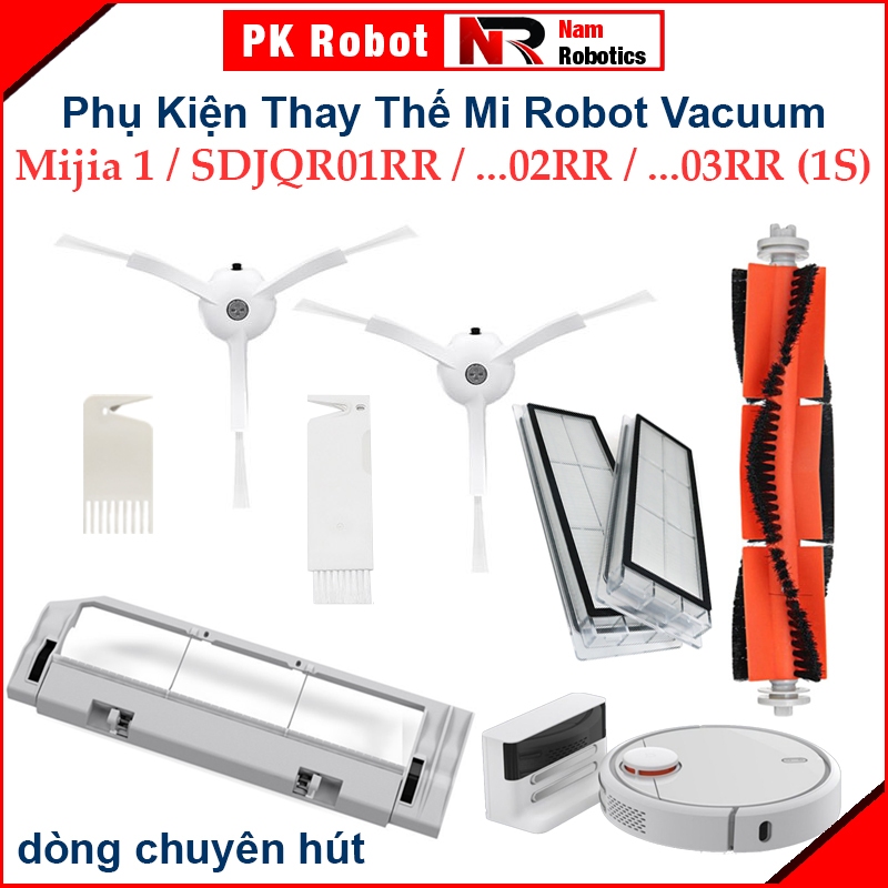 Mi Robot อุปกรณ์ทดแทนสูญญากาศ SDJQR01RR, SDJQR02RR, SDJQR03RR(1S), Mijia 1, แปรงลูกกลิ้งหลัก, แปรงด้านข้าง, ตัวกรอง Hepa/