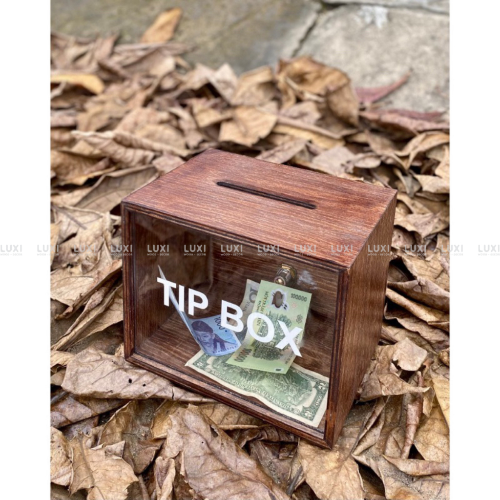 HCM HCM HCM | WOODEN TIP BOX, DECOR MONEY BOX (ติดต่อและสีบน REQUEST)