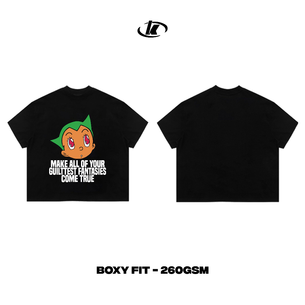 KASUI ASTRO BOY Boxy Form T-Shirt – แบรนด์ท้องถิ่น – Cotton 260GSM – Unisex