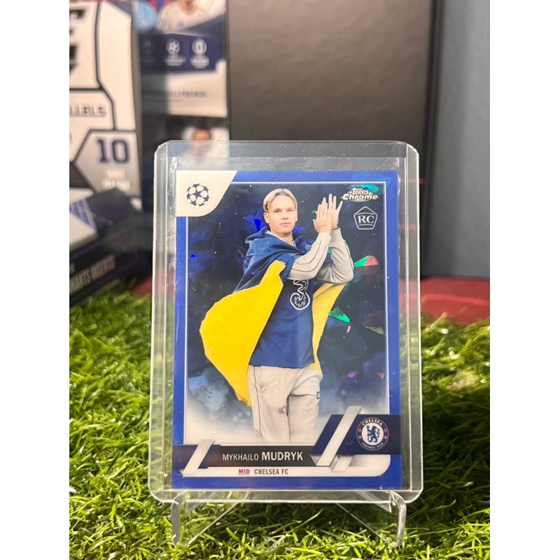 Mykhailo Mudryk RC Topps Chrome Sapphire UCL 2022/23 การ์ดฟุตบอล
