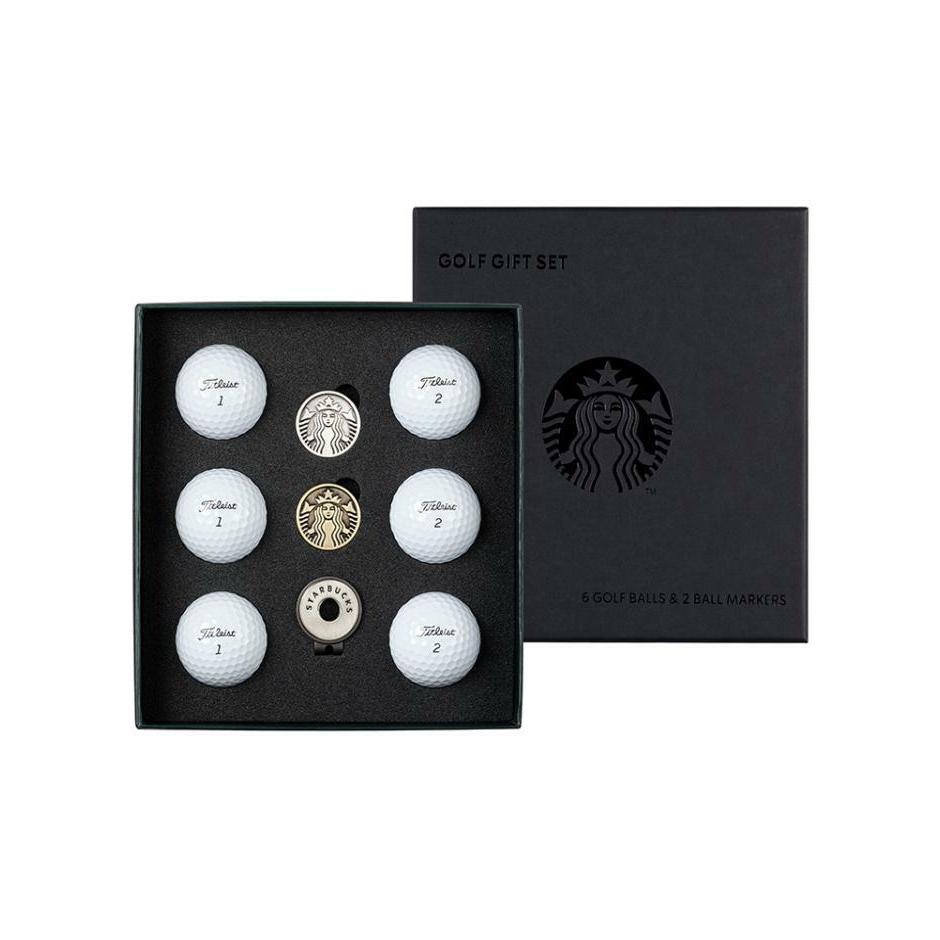 STARBUCKS Buddy Black Golf Ball 6P Marker 2P Set