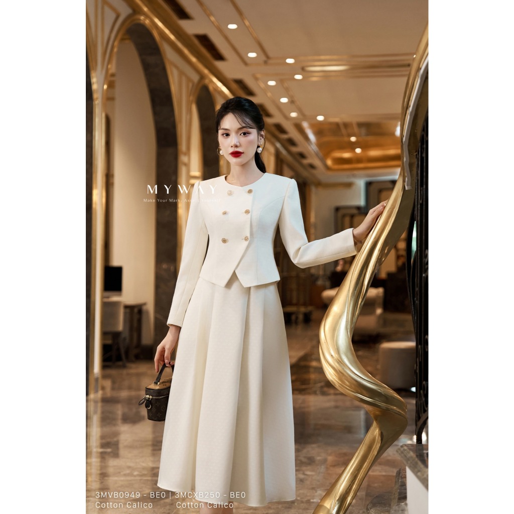 MY WAY ชุดเสื้อกั๊กคอเต่าสั้นคุณภาพสูง 3MVB0949 - 3MCXB250 - BE0