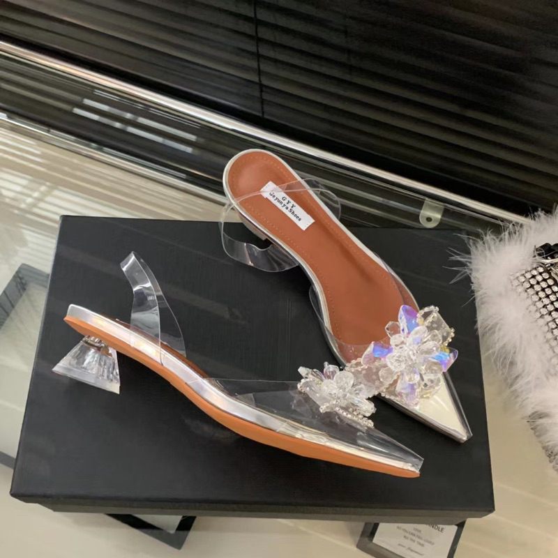 (06-065) 5p high STONE HEELS สินค้า qccc หรูหรา