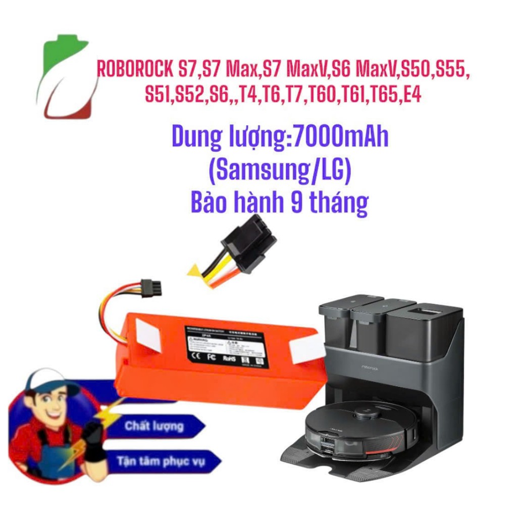 ROBOROCK VACUUM ROBOT BATTERY S7,S7 MAXV,S6,S6MAXV,S50,S55,S51,S6,T6,T7,T60,T61,T65,E4A4 MAH,J 7000 