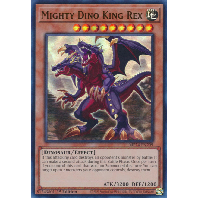 YMS - [การ์ด Yugioh] - [TCG-UK] - MP24-EN209 - Mighty Dino King Rex - Ultra Rare 1st Edition