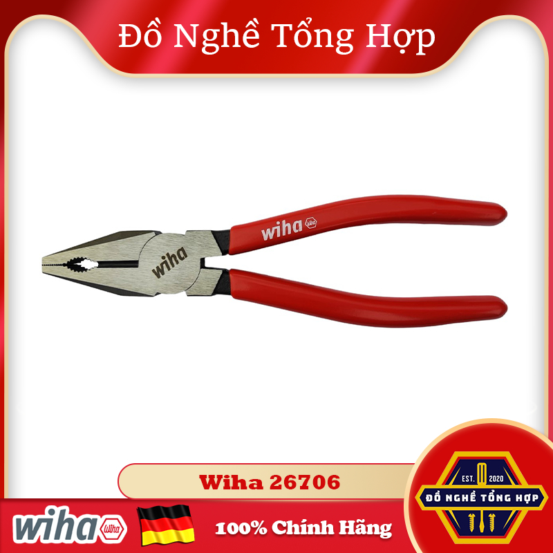 WIHA 26706 180mm Dip Handle คีมอเนกประสงค์ – Nhat Khanh DN [เยอรมันแท้/เยอรมนีราคาถูก]