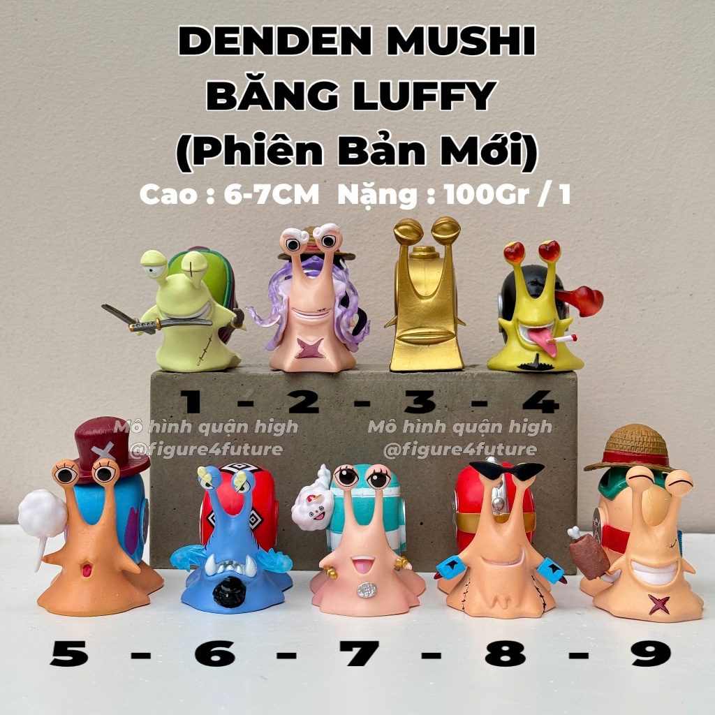 (มีจําหน่าย - F1 - 7cm) Denden Mushi รุ่น 6-7cm high Straw Hat Pirates Luffy - Zoro - Jinbe - chopper - nami - franky sanji