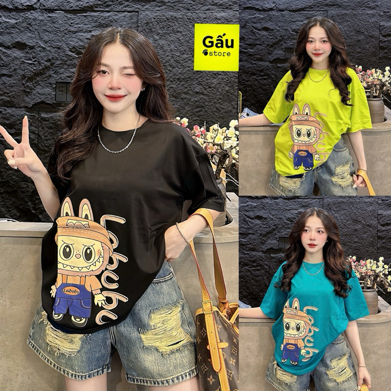เสื้อยืดผ้าฝ้ายไทยผู้หญิง WIDE FORM ผสม La Bu B789 สุดฮอต (M: LBB B789 ทรงหลวม)
