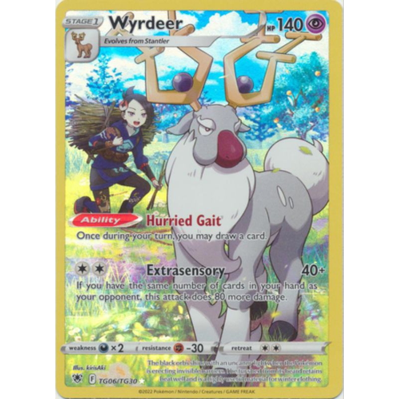 การ์ดโปเกมอน TCG ของแท้ Wyrdeer - TG06/TG30 - Holo Rare NM/M