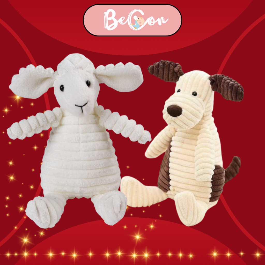 Becon shop ตุ๊กตาสัตว์แกะและสุนัขมีความนุ่มเป็นพิเศษ ปลอดภัยเป็นพิเศษสําหรับทารก