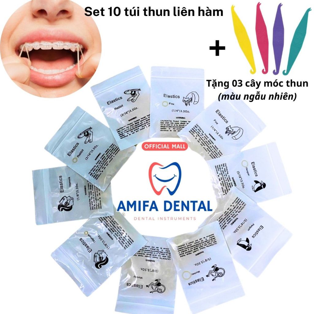 ชุดถุงยางยืด Intermaxillary 10 ชิ้น 3.5oz-5.0oz-6.5oz, ยางยืด Intermaxillary, ยางยืดปรับกัด, ยางยืดจัดฟันทุกขนาด
