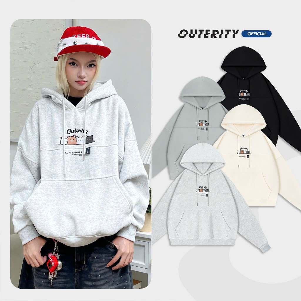 เสื้อฮู้ดหมีอ้วนด้านนอก | หมวกหนาไซส์ใหญ่ | Unisex Localbrand 2024