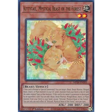[KW2 Yugioh] [EN-UK] [Nice Art] การ์ด Kittytail สัตว์ลึกลับแห่งป่า - MP24-EN205 - Ultra Rare 1st Edi