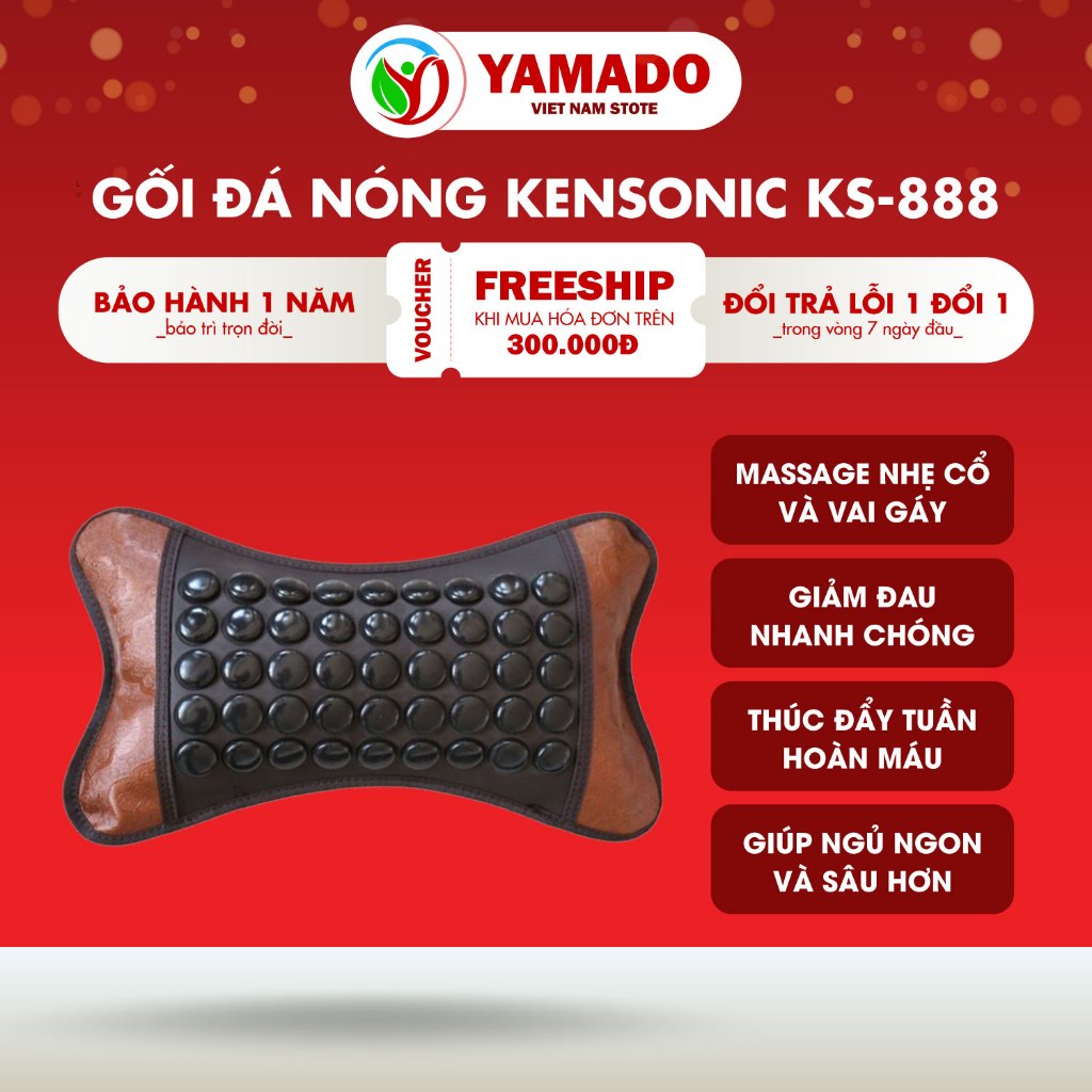 เคนโซนิค KS-888 หมอนหินร้อนพร้อมเทคโนโลยี 35ว ลดอาการปวดไหล่และคอแผ่ความร้อนส่งเสริมการไหลเวียนโลหิต