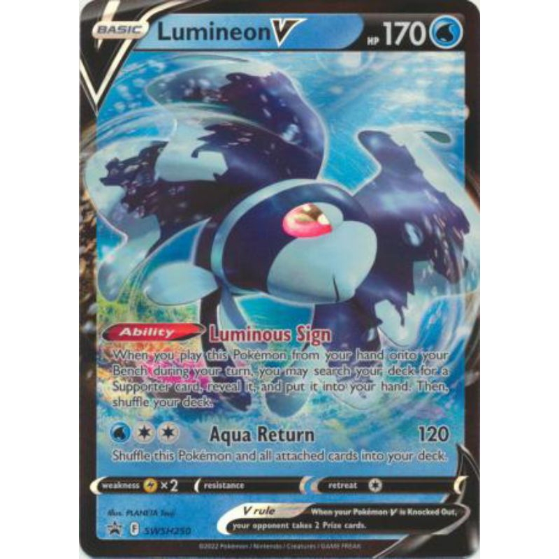 การ์ดโปเกมอน TCG ของแท้ Lumineon V - SWSH250 - โปรโมชั่นหายากมาก NM/M