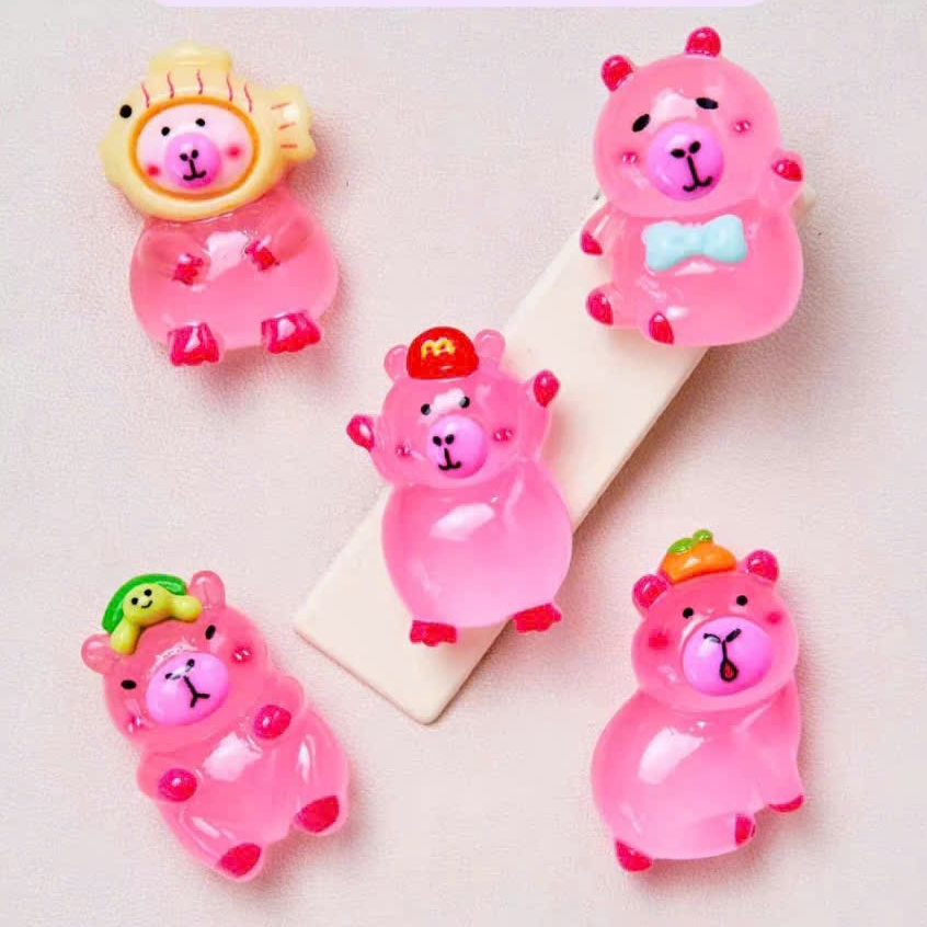 Luminous Charm Capybara Mouse, Jibbitz, DIY Slipper Sticker, Crocs, Cross, กระเป๋านักเรียน, Hairpin