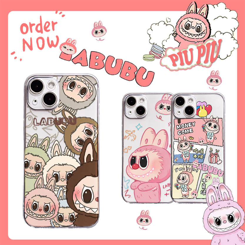 LABUBU x HOT เคส iPhone ยืดหยุ่นทันสมัยและทันสมัยสําหรับ Iphone 7/8/X/Xs/11/12/13/14/15/16/Plus/Pro/