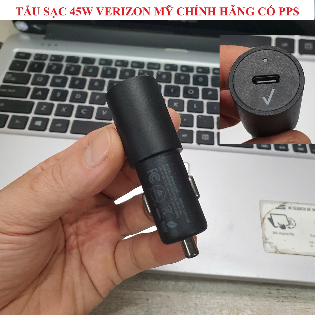 ของแท้ American VERIZON 45W Super Fast Car Charger, พร้อม PPS, ใหม่, Nobox