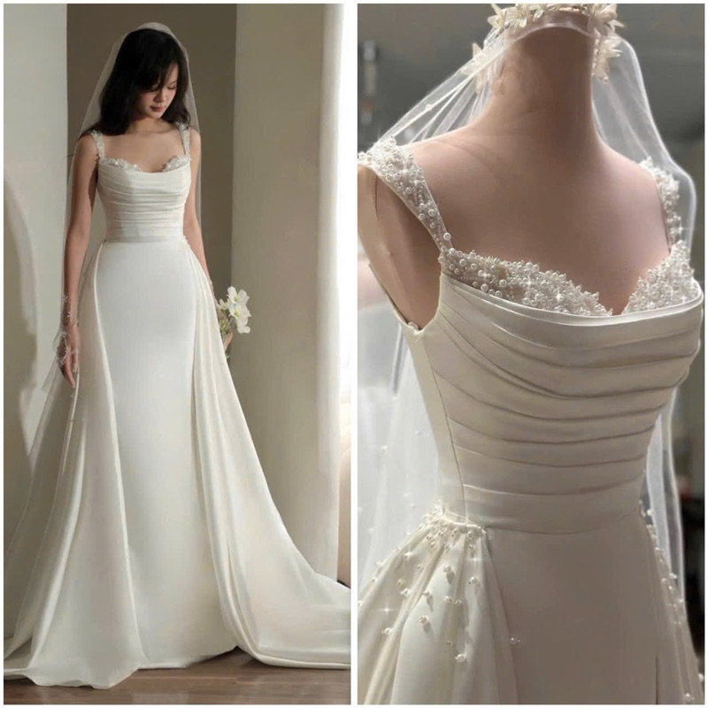 Tripble T DRESS แม็กซี่เดรสแต่งงานสําหรับเจ้าสาวไปโต๊ะเบาๆ - ไซส์ S/M/L