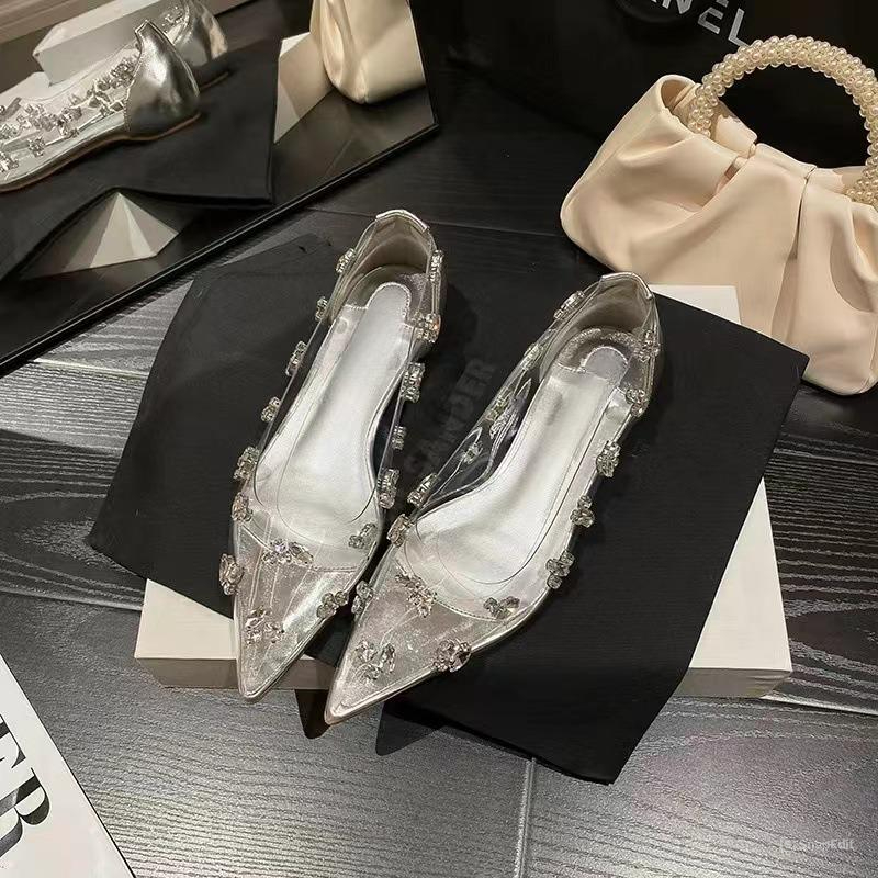 Uyen Oliver Shoes Mika รองเท้าส้นสูงมีสายพร้อมหิน รองเท้าส้นแบนผู้หญิงมีหิน รหัส 1 ส่วน U99