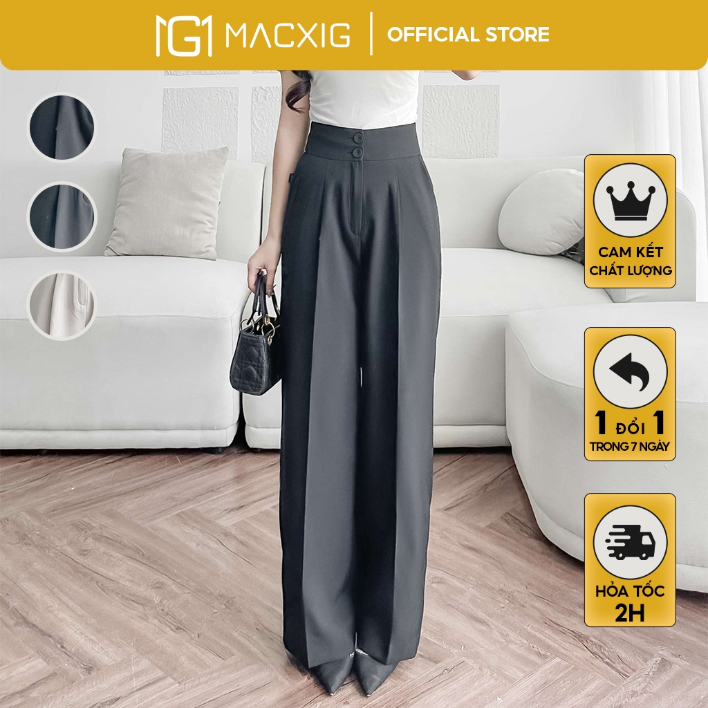 (QDS19) กางเกงสํานักงาน Macxig พร้อมกระดุมพัน 2 ปุ่ม Brings Polite Elegance