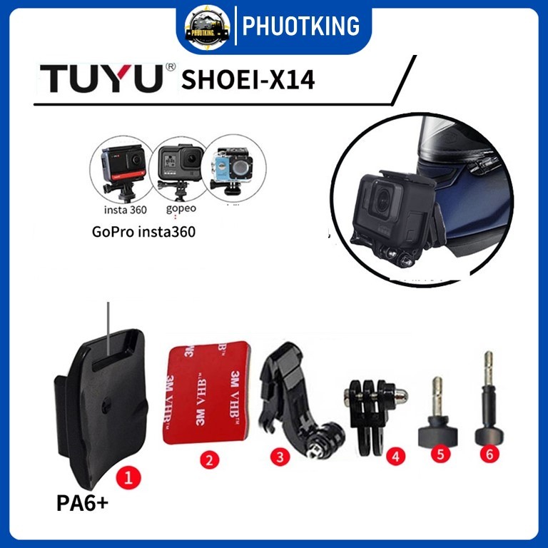 ชุดติดตั้งคางกล้องสําหรับ TUYU ของแท้ SHOEI X14, Hornet ADV, หมวกกันน็อค Glamster
